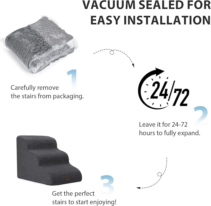 Dog Stairs for High Beds with Tunnel, 4-Step Dog Steps for Small Dogs and Cats - Image 4