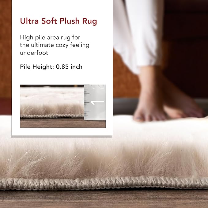 nuLOOM Nia White/Ivory, 2' x 3', Cozy Shag, Fluffy and Soft, High Traffic, Stain Resistant, Easy Clean, Durable Machine Washable Area Rug for Bedroom, Living Room, Dining, Den, Foyer, Entryway