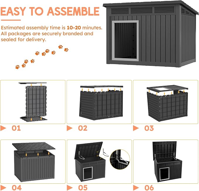 Fancyango Large Dog House with Removable Roof - Image 6