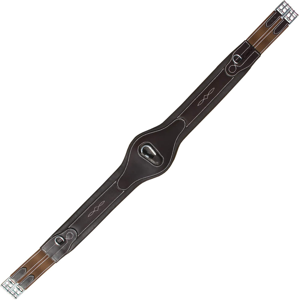 Exion Designer Anatomic Snap Over Lay Girth | Comfortable Leather Horse Girth for English Saddles | Jumping & Riding