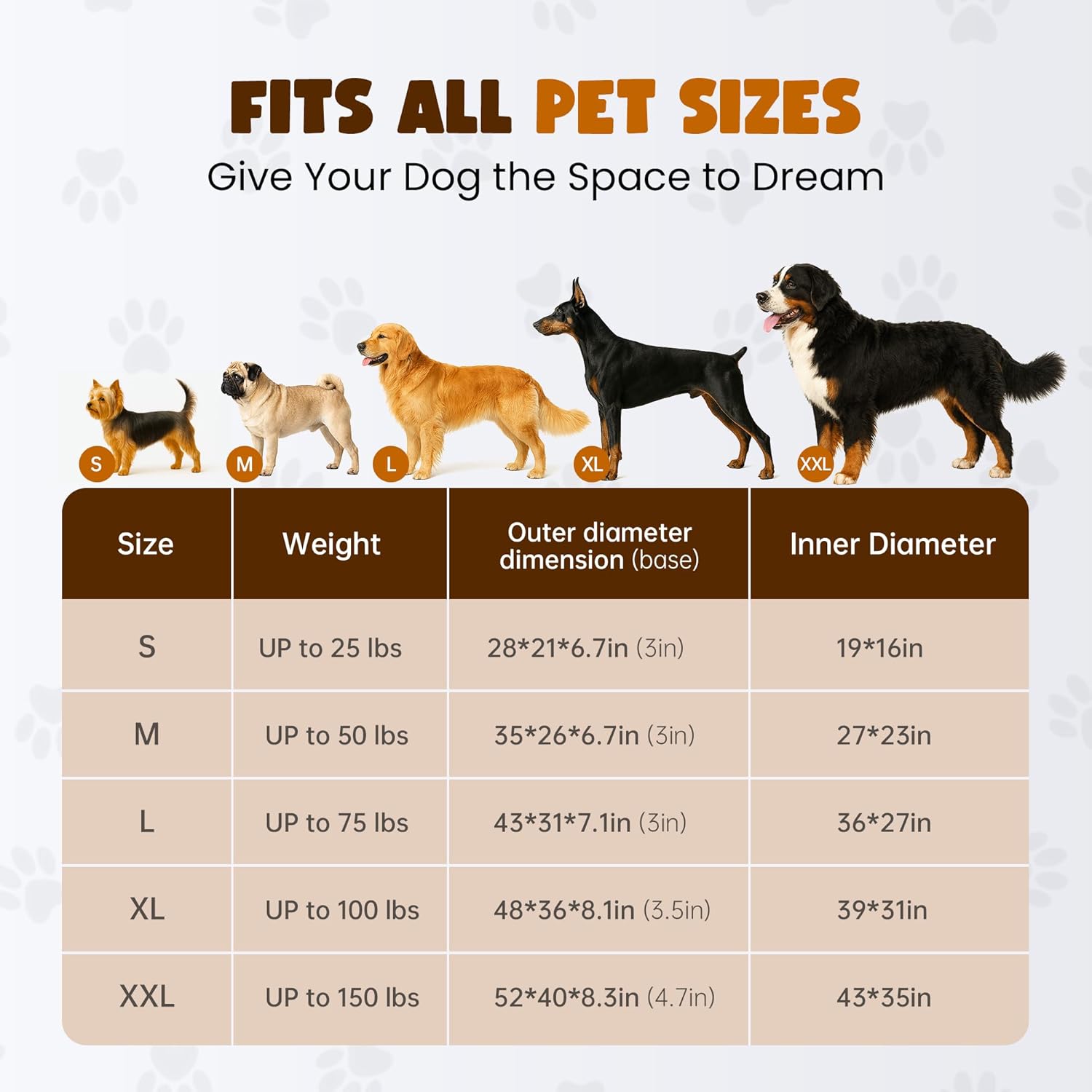 XXL Dog Bed for Extra Large Dogs – Orthopedic Egg Crate Foam Couch with Bolster, 4.7-inch Thick, Washable Removable Cover, Plush Sofa Pet Bed, XLarge Sized, 52"x40", Camel