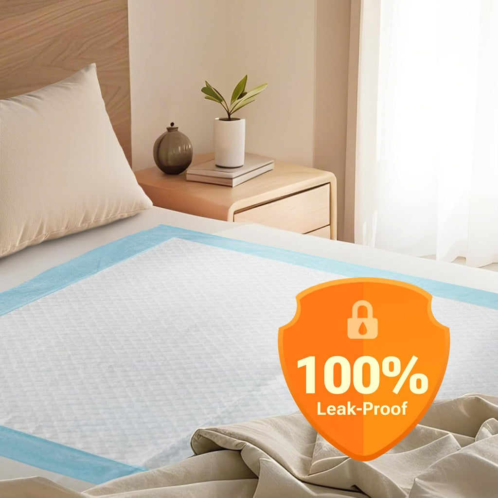 30" x 36" 50 Count Super Absorbency Disposable Bed Pads for Adults, Leakproof Quick Drying Underpads for Adults Baby Puppy, Incontinence Pads, Puppy Pad Dog Training Pee Pads