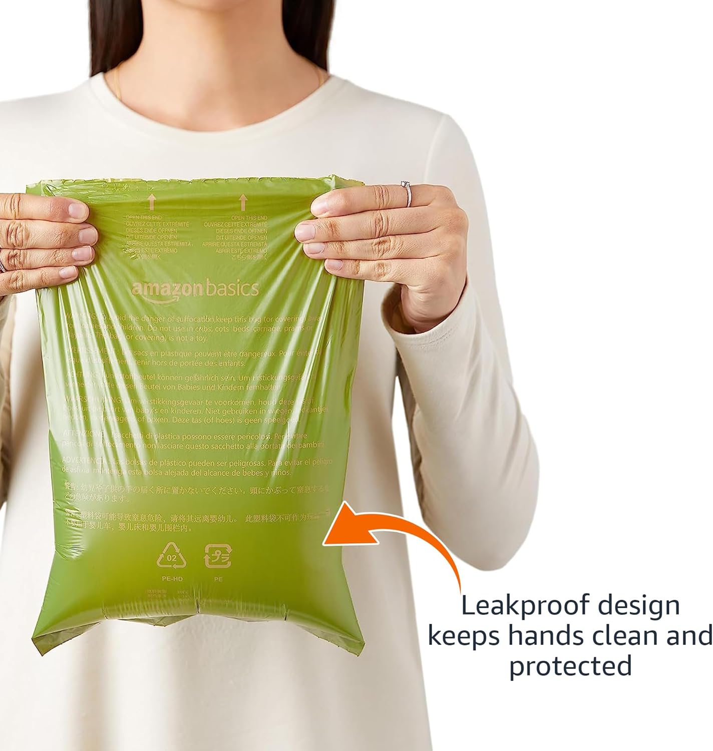 Amazon Basics Leak Proof Dog Poop Bags with Dispenser and Leash Clip, Unscented, 13 x 9 Inches - 810 Count (15 Bags per Roll, 54 Rolls)