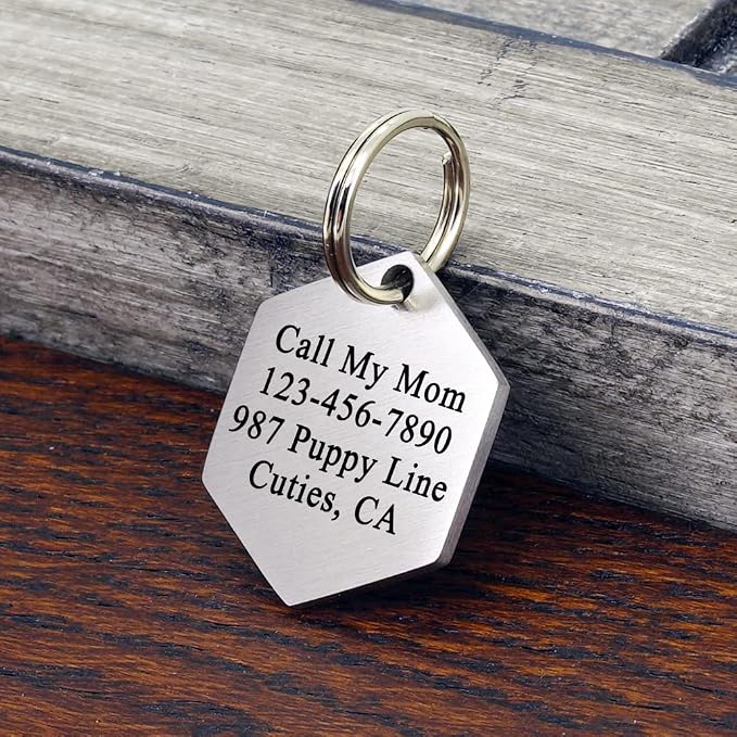 Ultra Joys Stainless Steel Pet ID Tag Dog Name Tags Personalized Front and Back - Image 2