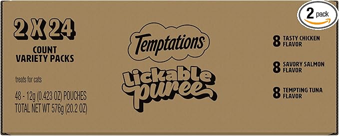 Temptations Creamy Puree Squeezable Lickable Cat Treats, Wet Cat Treats by Temptations