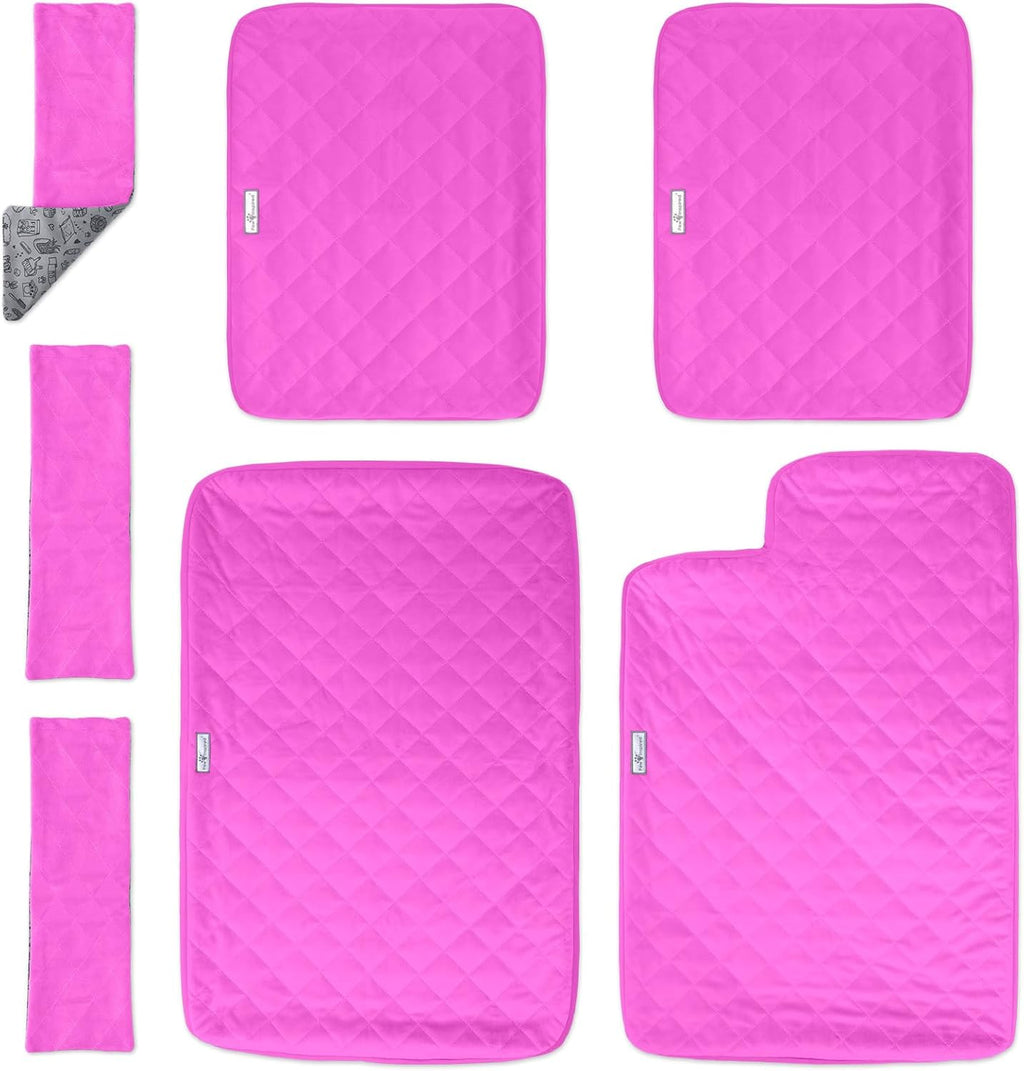 Paw Inspired Fitted Fleece Liners for Ferret Nation, Critter Nation Cage for Ferrets, Rats, Chinchillas, Hedgehogs & Other Small Animals (Pink, Double Unit Combo)