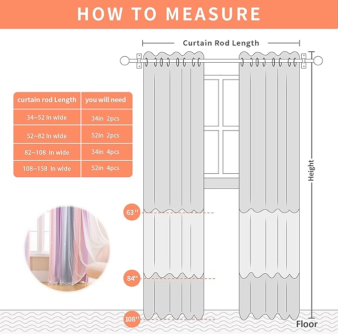XiDi Curtains for Girls Bedroom Kids Room Unicorn Princess Theme Home Decor 84 inches Length Grey/Pink/Purple, W52 X L84 2 Panels