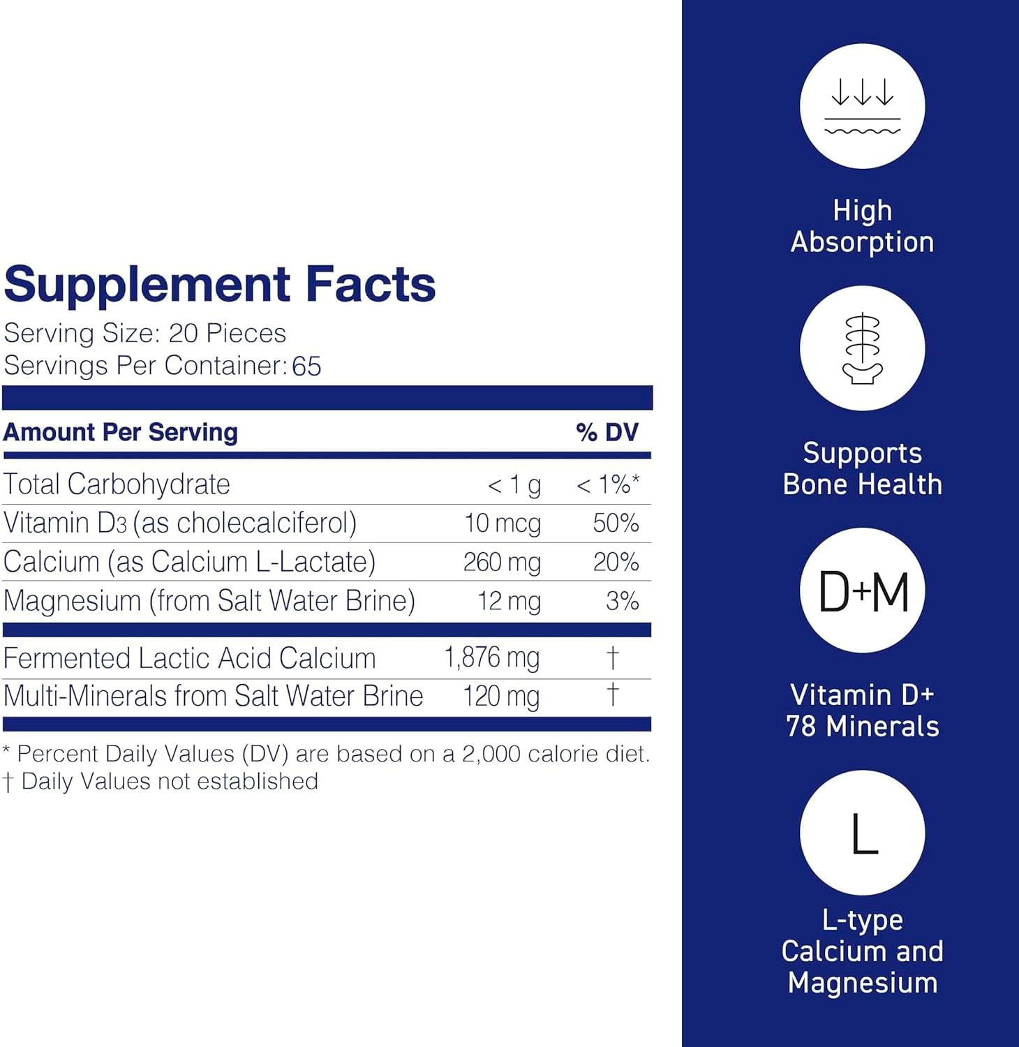 Umeken Mineral L-Cal Calcium with Vitamin D3, 2 Month Supply, Water Soluble Ball Format with Magnesium & Minerals, Fast Absorbing Calcium Magnesium D3 Supplement, 1,300 Balls, 130g, Pack of 1