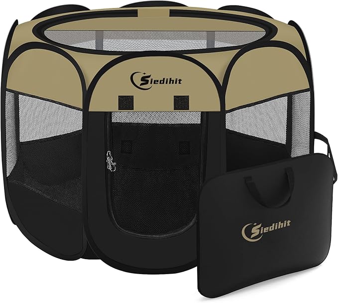 Siedihit Puppy Playpen for Small Dog Cat, Dogs Tent Crate Cage Indoor/Outdoor by Siedihit