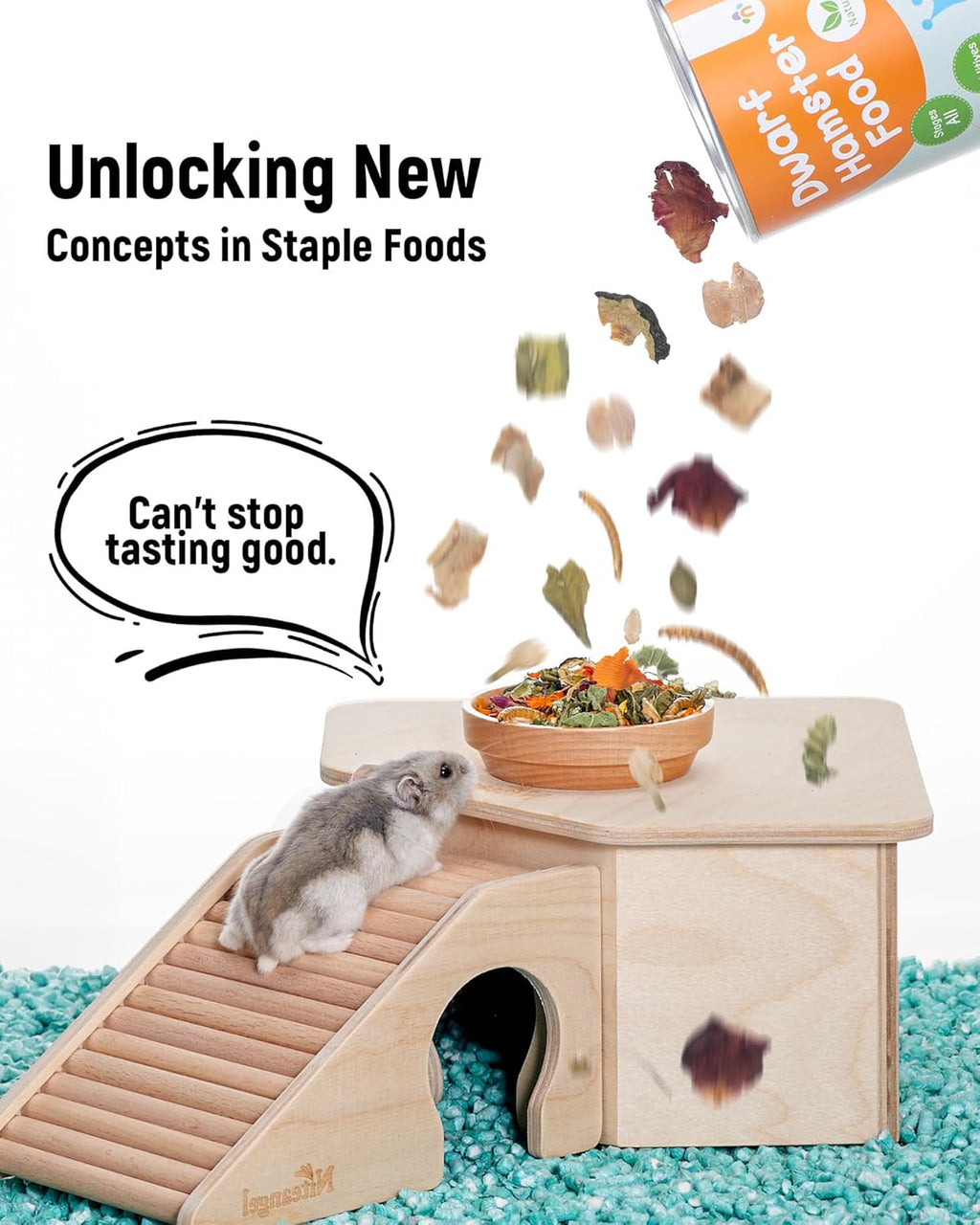Niteangel Hamster Food & Treats Toy - Small Animal Natural Food for Syrian Golden Dwarf Robo Hamsters or Other Small-Sized Pets
