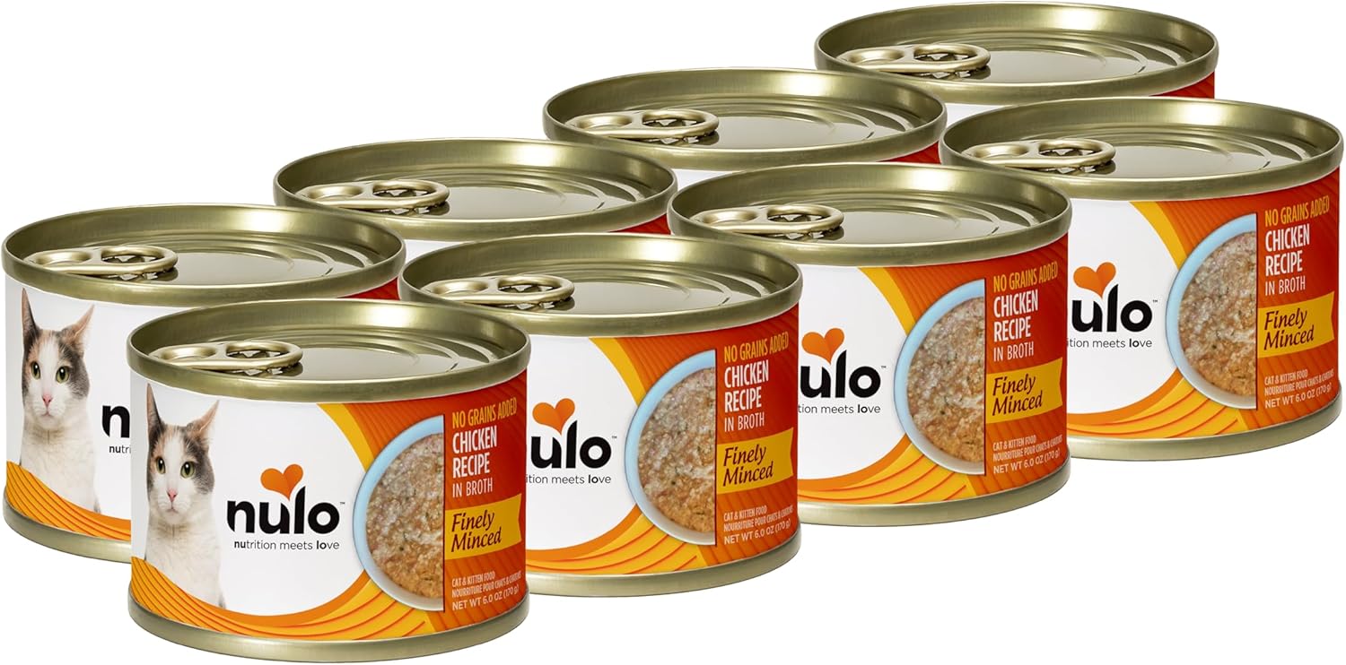 Nulo Finely Minced Chicken Flavor Wet Canned Cat Food, 6.0 Ounce (Pack of 8)
