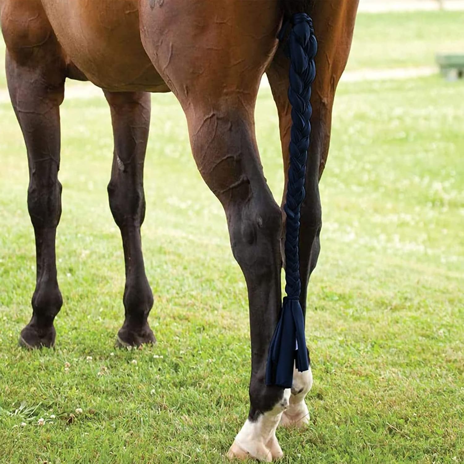 Durable Braid-in Ponytail Tube Tail Bag for Horses (Black)