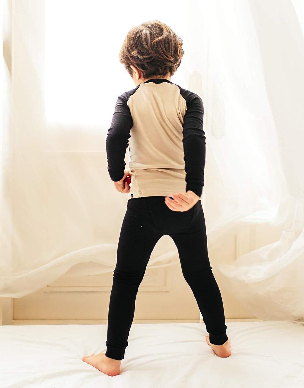 VAENAIT 6M-12Y Toddler Toddler Kids Toddler Girls Boys Soft Comfy Modal Tencel Solid Raglan Sleepwear Pajamas Pjs 2pcs Set