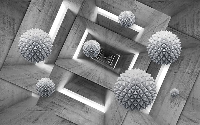3D Wallpaper Modern Spherical Geometry Space Photo Murals Wallpaper for Living Room Bedroom(Not Peel n' Stick)