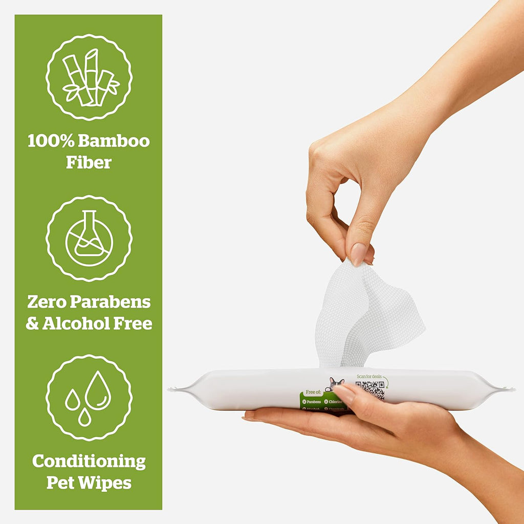 Pogi’s Dog Wipes Travel Packs – Hypoallergenic Pet Wipes for Paws, Body & Butt – Cleaning & Hydrating, Fragrance Free, 240-Count