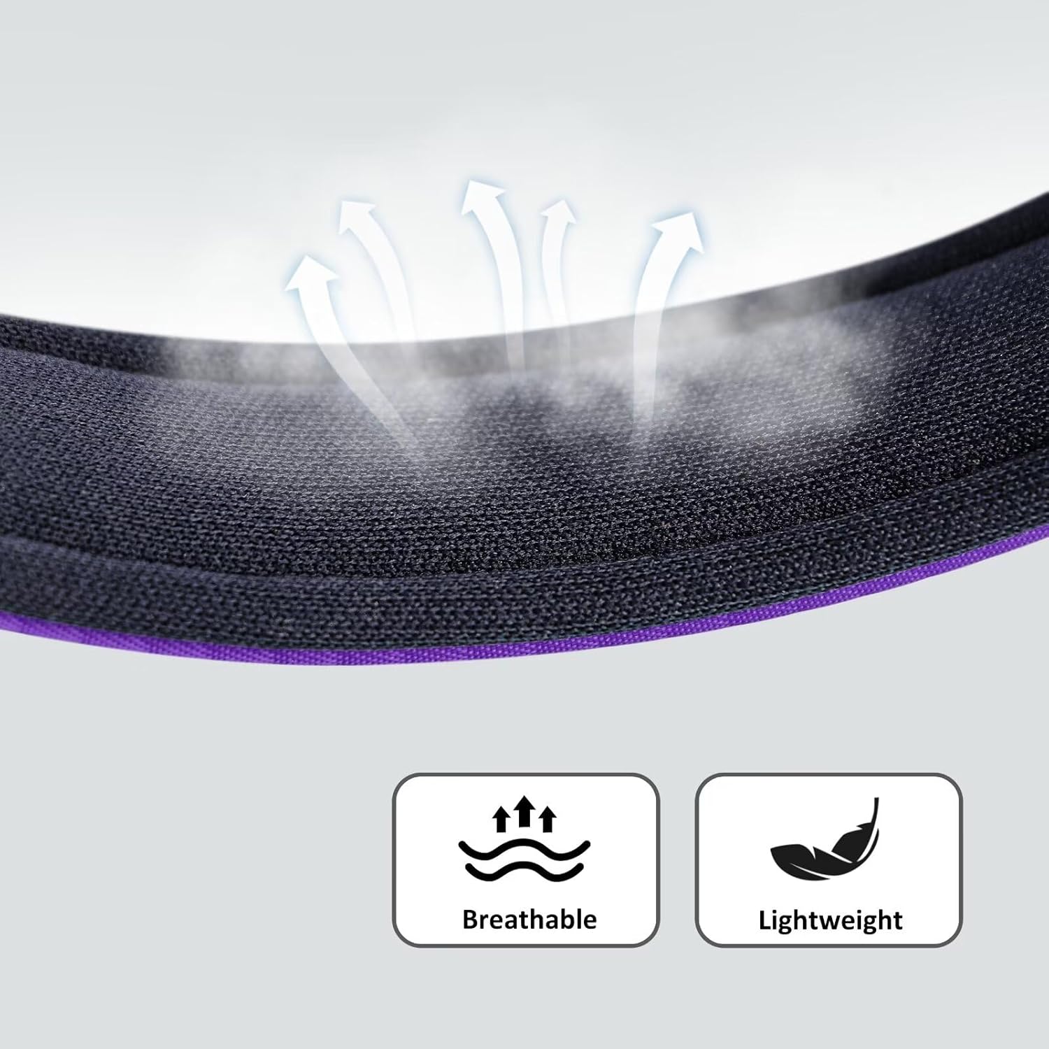 Didog Soft Padded Dog Collars for Medium Dogs, Lightweight and Breathable Purple Dog Collar with Metal Buckle, Purple, L