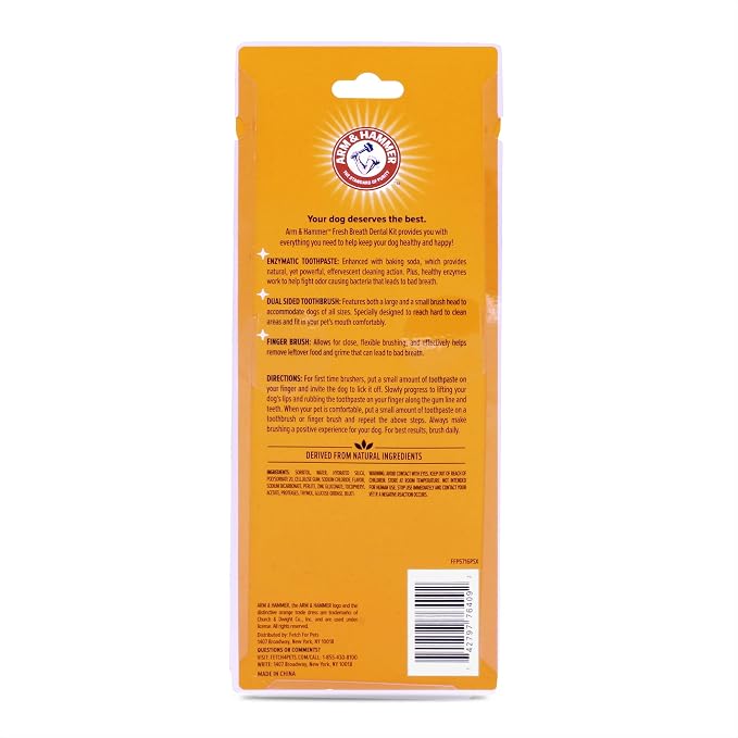 Arm & Hammer for Pets Fresh Breath Dog Dental Kit, Toothpaste, Toothbrush - Image 6