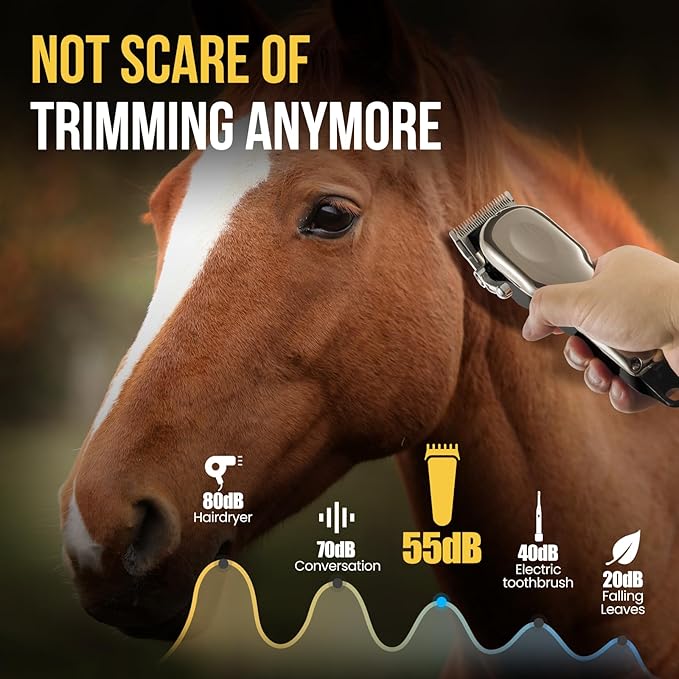 Horse Clippers Cordless Quiet, Professional Livestock Clippers - Image 6