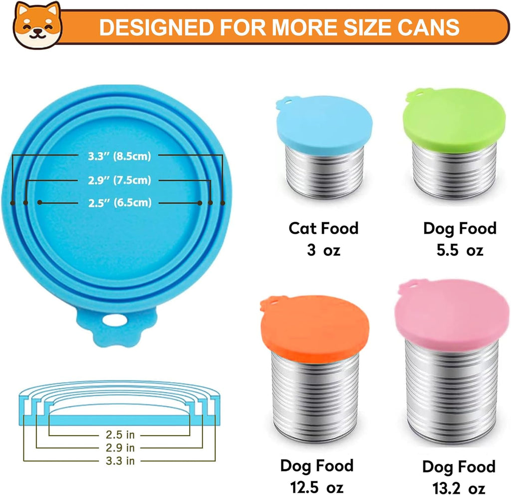 3 Pack Pet Food Can Covers, Silicone Universal Can Lids for Dog & Cat Food, BPA Free, One Fit Most Standard Size Can Lids Top Blue/Green/Dark Green