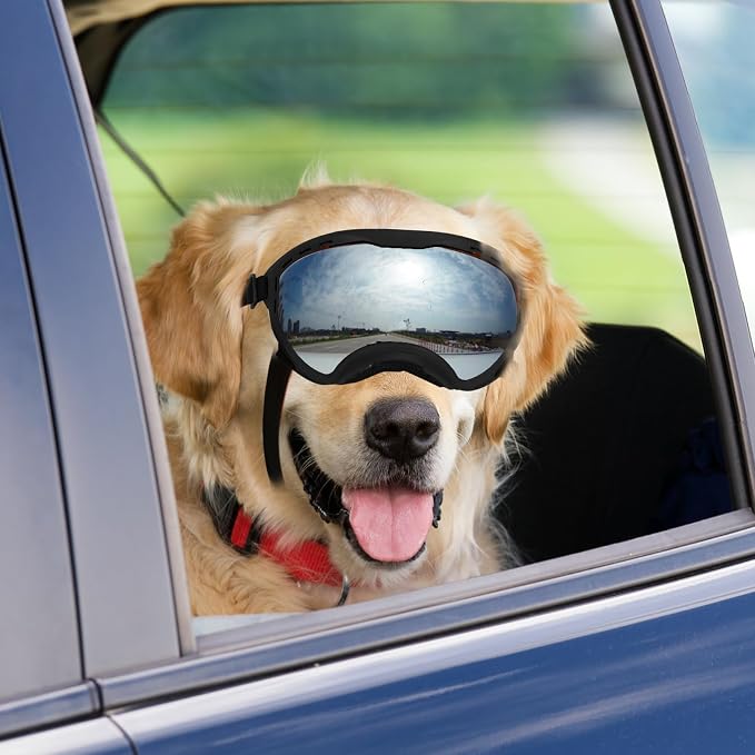Dog Goggles for Large Dogs, UV Wind Dust Fog Protection, Soft Frame Adjustable - Image 6
