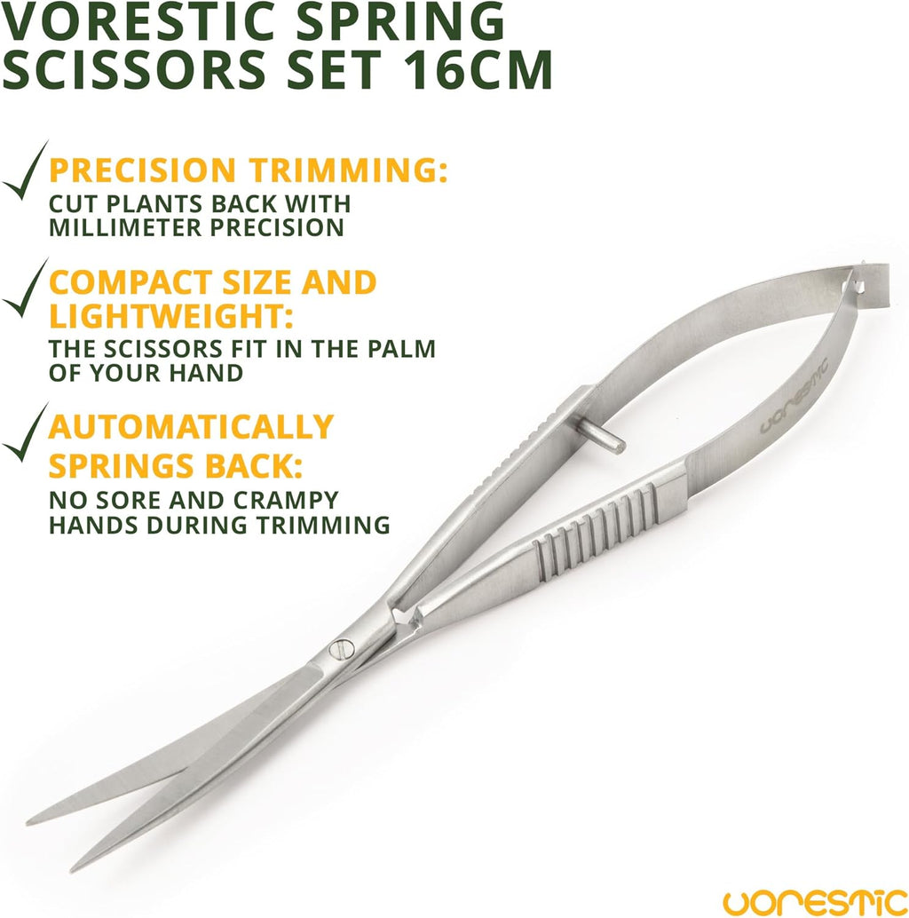 Aquarium Spring Scissors, 6.3 Inch Aquarium Scissors Spring, Aquascaping Spring Scissors, Terrarium and Aquarium Scissors, Aquarium Scissors for Plants