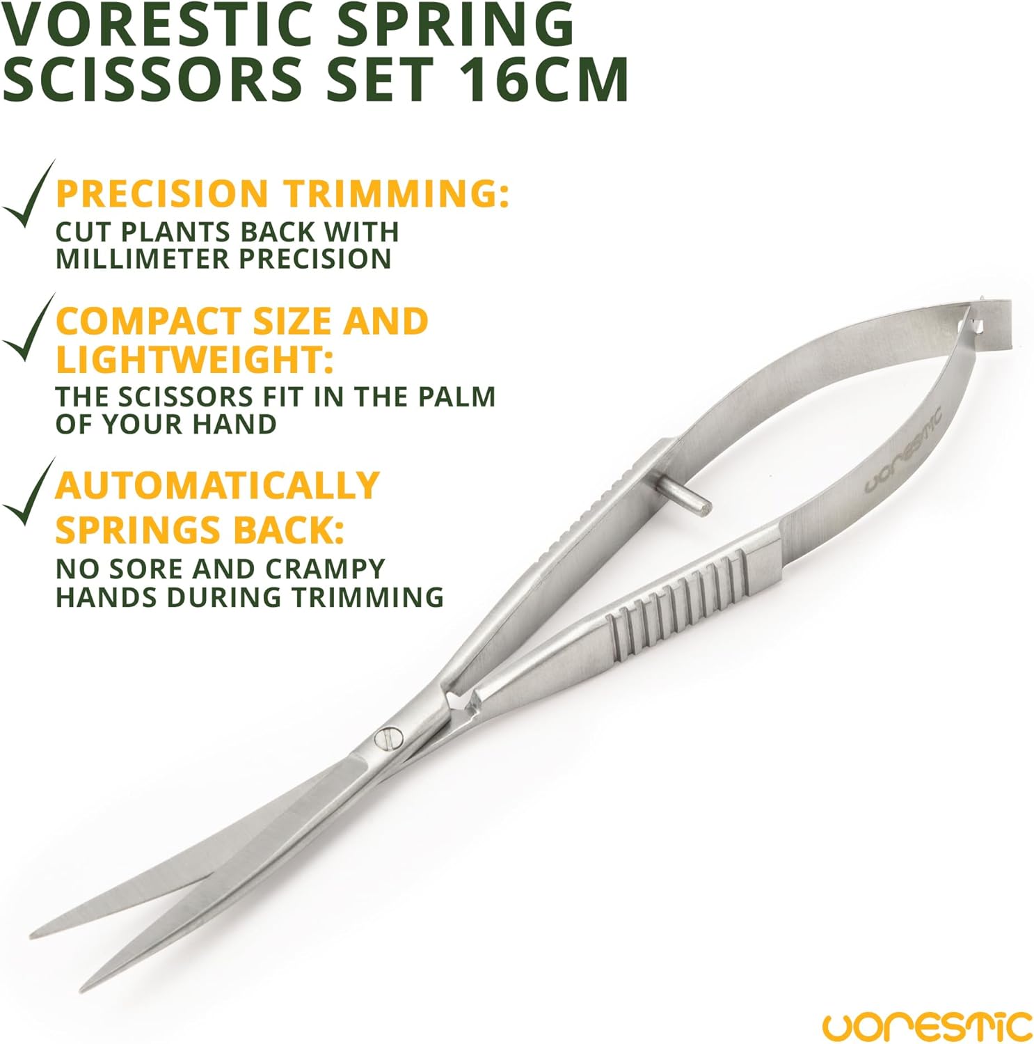 Aquarium Spring Scissors, 6.3 Inch Aquarium Scissors Spring, Aquascaping Spring Scissors, Terrarium and Aquarium Scissors, Aquarium Scissors for Plants