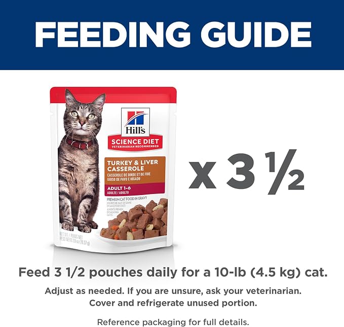 Hill's Science Diet Adult 1-6 Wet Cat Food, Turkey & Liver, 2.8 oz. Pouches - Image 9