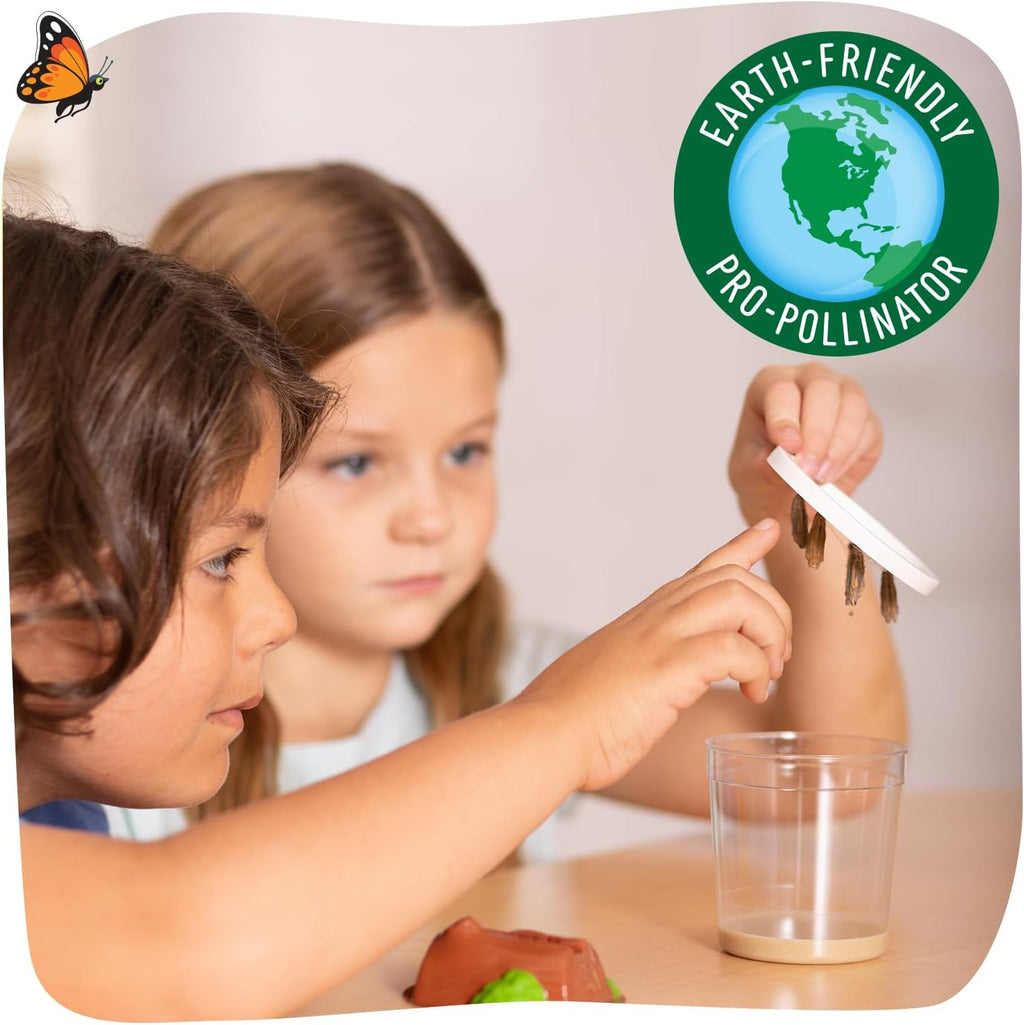Insect Lore Butterfly Garden Kit with Live Caterpillars – Grow 10 Painted Lady Butterflies | STEM Learning Activity, Habitat with Journal, Stickers, Seeds & Figurines | As Seen on TV