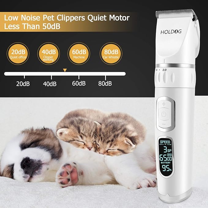 Dog Clippers Professional Heavy Duty Dog Grooming Clipper 3-Speed Low Noise - Image 4