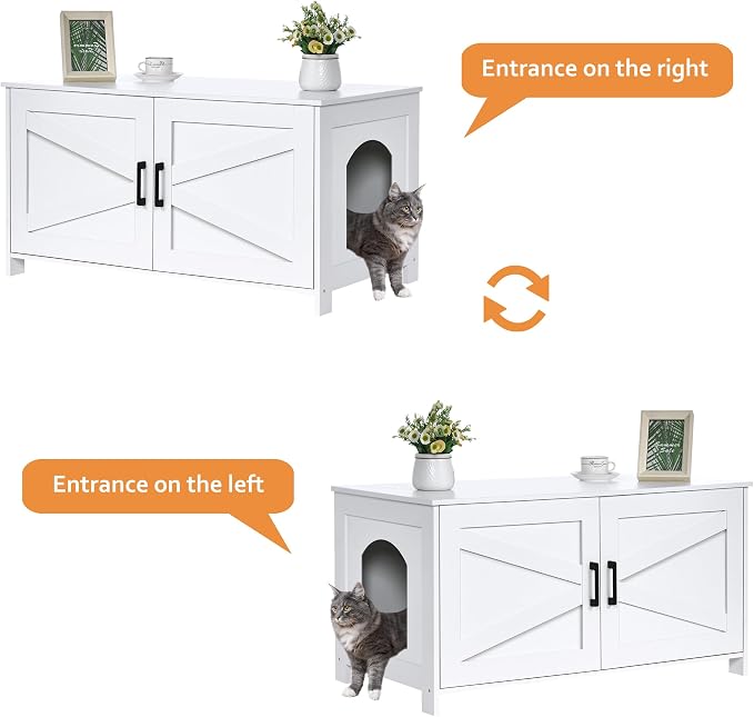 Homhedy 39.4" L Cat Litter Box Enclosure, Pet House - Image 6