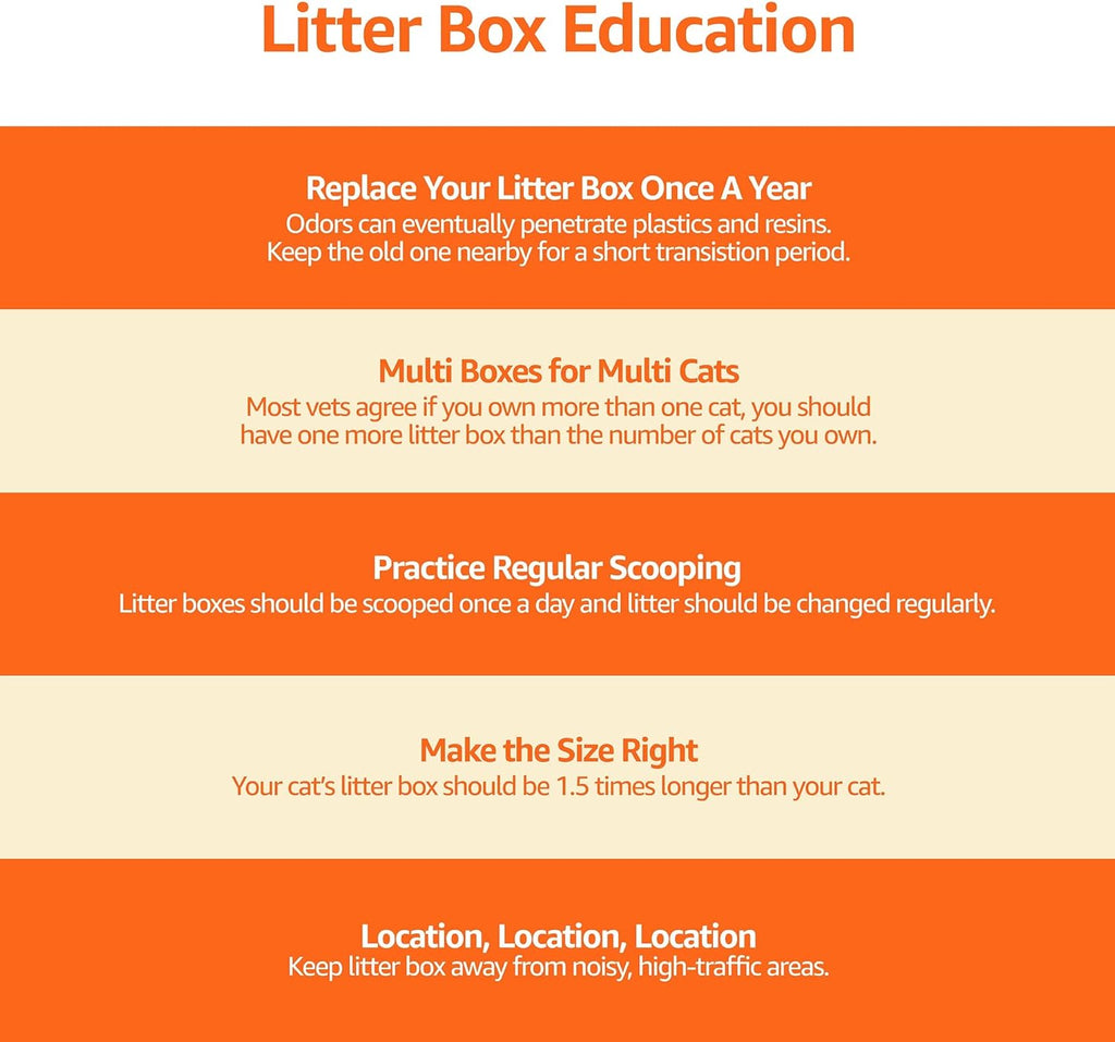 Amazon Basics No-Mess Hooded Enclosed Cat Litter Box, Large, Multicolor, 24 in x 18 in x 17 in