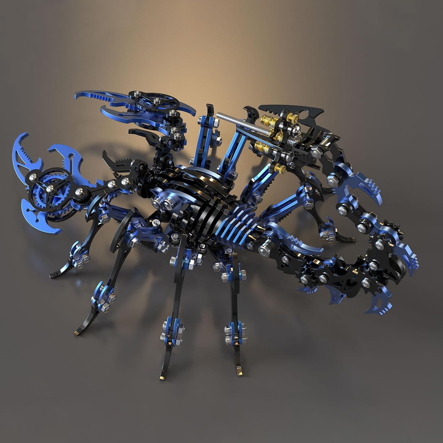 Scorpion 3D Metal Puzzles Kits for Adults Teens – 454 Pcs – Mechanical Assembly Models – 4 Hours to Build – Ideal for Gifts and Decorations (Blue and Black)