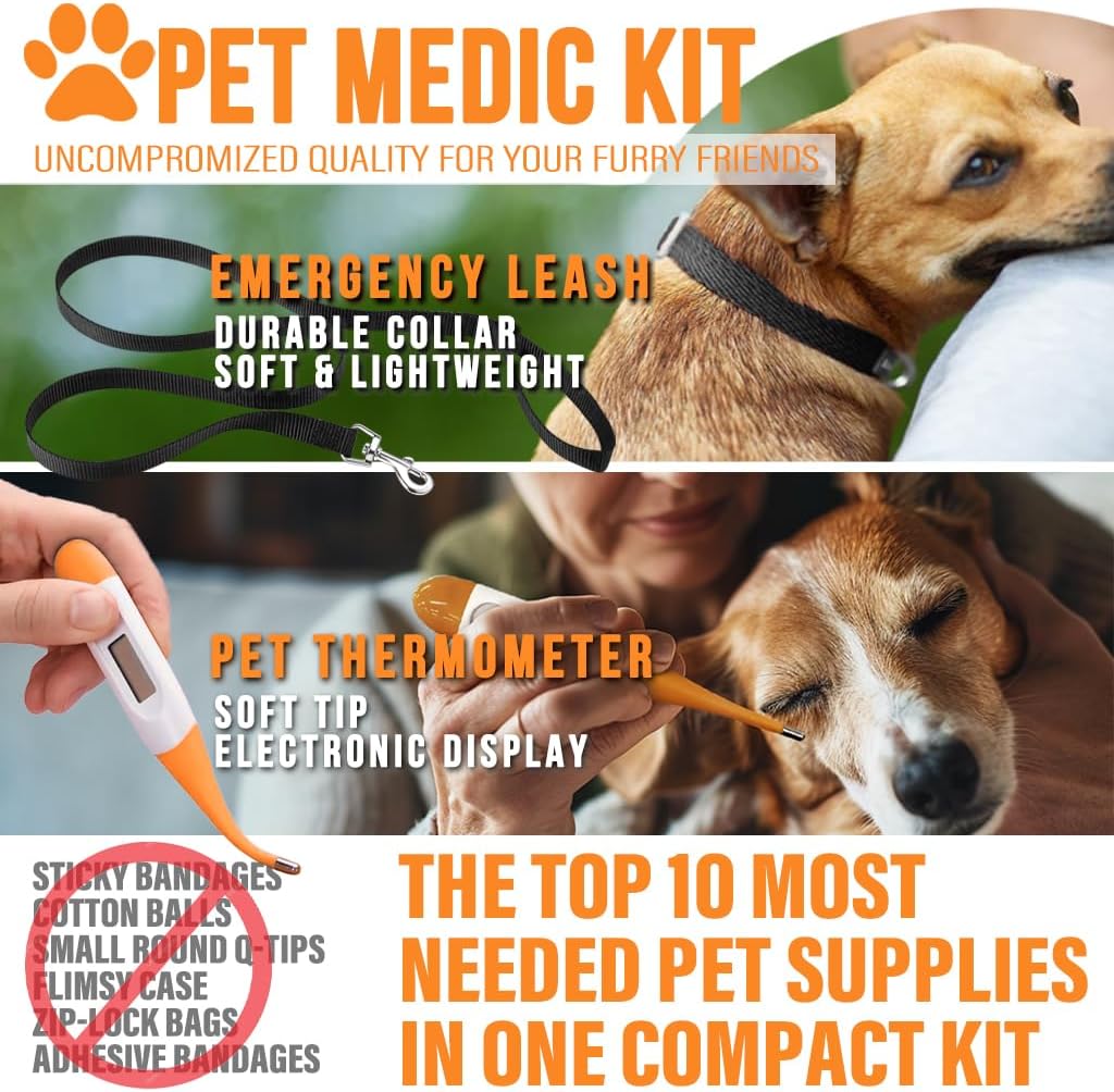 EVERLIT Pet Medic First Aid Kit | 95 Pcs Vet-Approved Medical, Outdoor & Emergency Supplies for Dogs, Cats, Animal Care | Travel-Friendly Compact Bag for Home, Car and Travel (Valentine Lace)