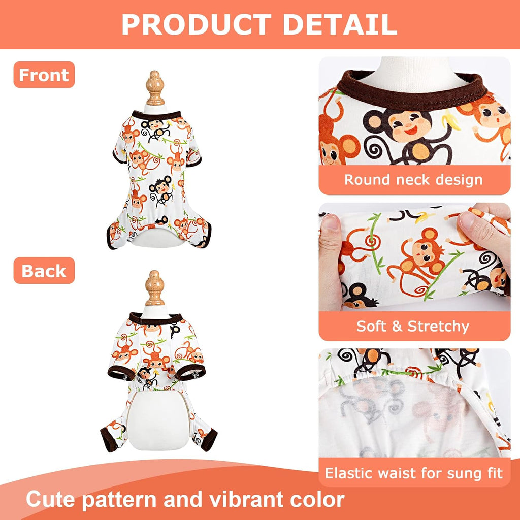 Dog Pajamas Pjs Summer Dog Clothes for Small Dogs Boy Girl Puppy Pajamas for Small Dogs Chihuahua Clothes Pet Onesies Doggie Outfits Jammies, Medium
