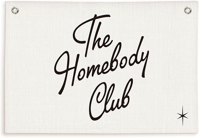 Lacama The Homebody Club Flags Banner,Trendy College Dorm Bedroom Wall Art for Home Living Room Decor,Aesthetic Apartment Wall Art Decor Wall Hanging Banner Flag,30x20 Inch