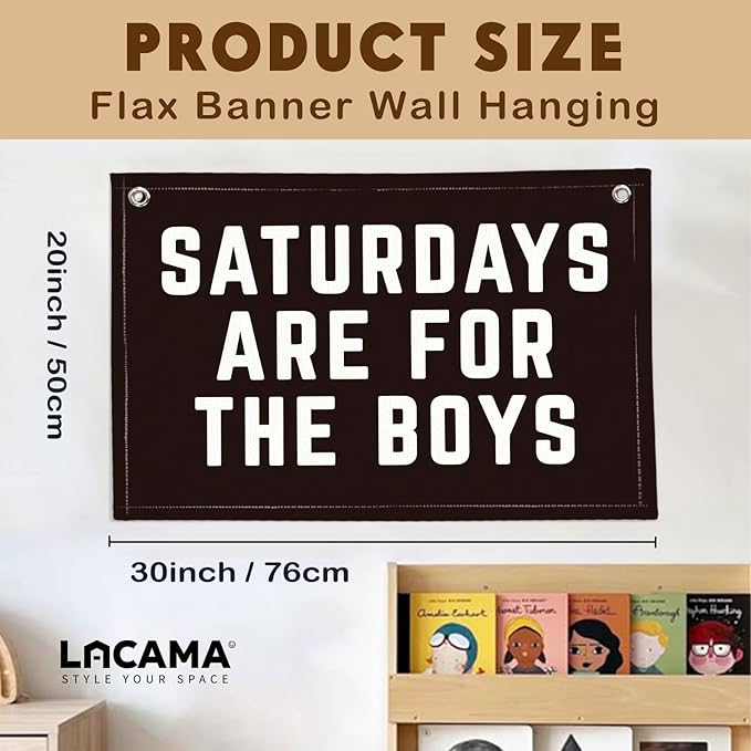 Lacama Boys Room Decor, Banner Flags for Bedroom, Linen Canvas Banner Wall Hanging Flag Decor for Boy Room Playroom Dorm