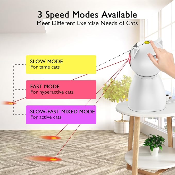 Valonii Cat Toys Real Random Trajectory Rechargeable Motion Activated Cat Laser - Image 4