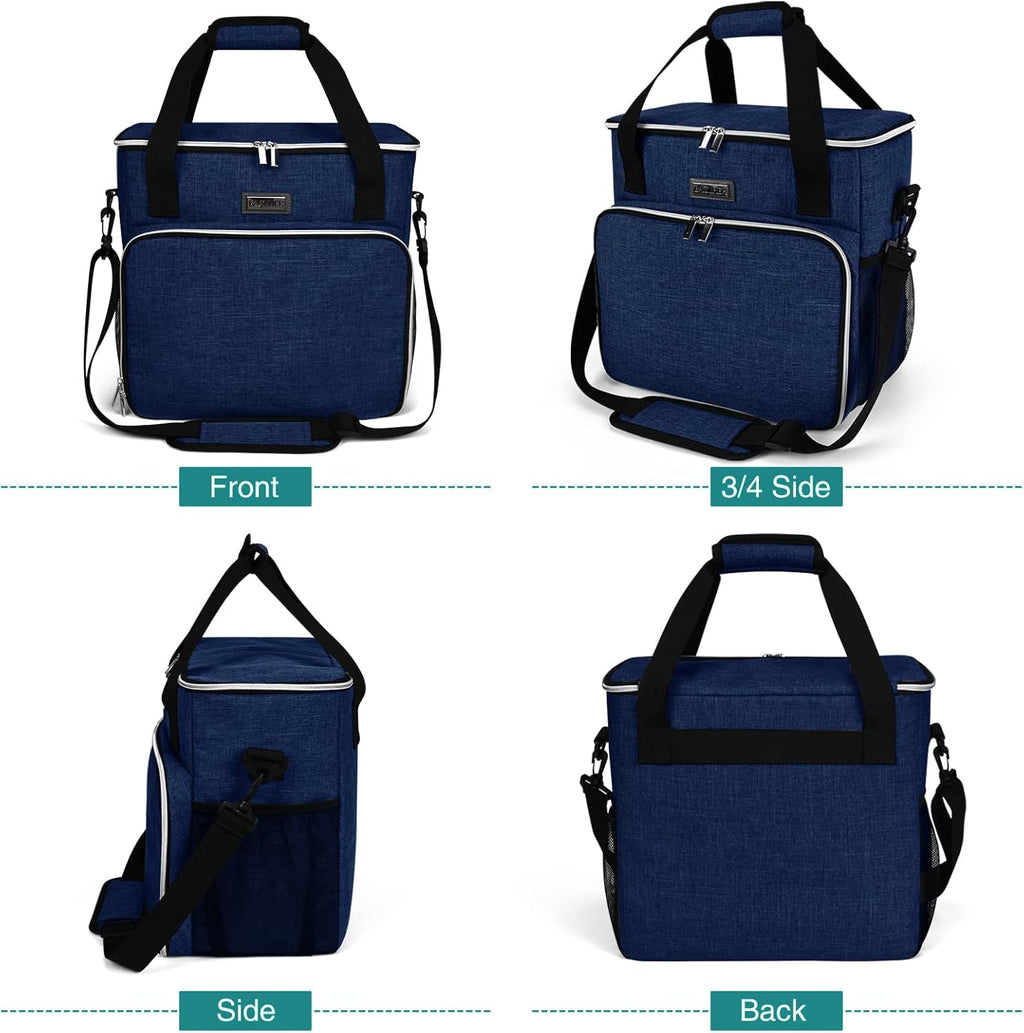 BAGLHER Dog Travel Bag, Pet Travel Bag (ALL Pet Travel Supplies), With 2 Pet Food Containers and 2 Collapsible Silicone Bowls; Essential Kits for Pet Travel Dark Blue