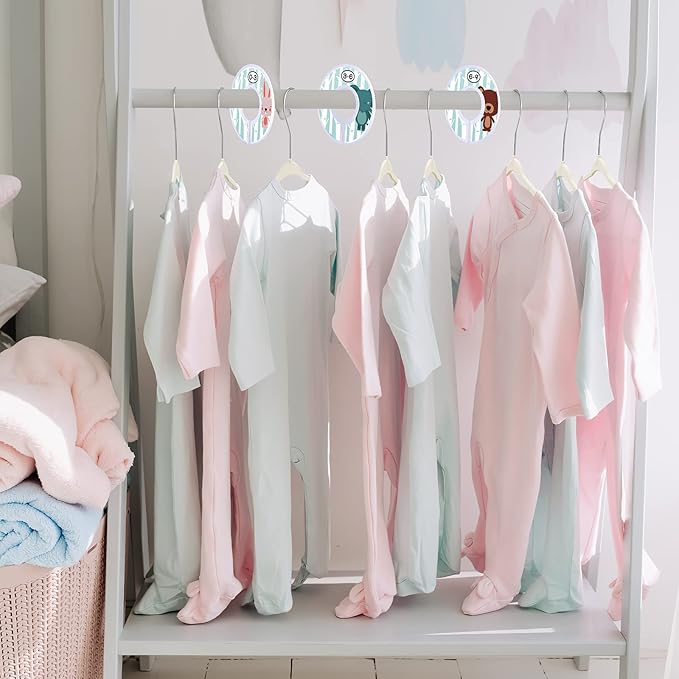 VIS'V Baby Hangers, 11 Inch Velvet Kids Hangers with 6 Pcs Clothes Size Dividers, Infant Toddler Nursery Closet Organization, Non Slip, Beige, 50 Pcs