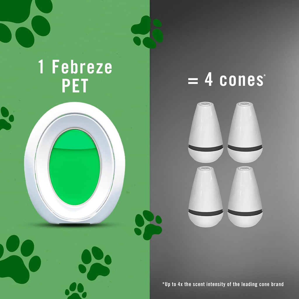 Febreze Bathroom Air Freshener, Odor-Fighting, Plug In Alternative, Air Fresheners for Home and Bathroom and Kitchen, Closet Air Fresheners, Heavy Duty Pet Scent, 4 Count