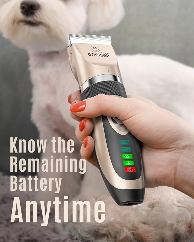 oneisall Dog Clippers Low Noise, 2-Speed Quiet Dog Grooming Kit Rechargeable - Image 4