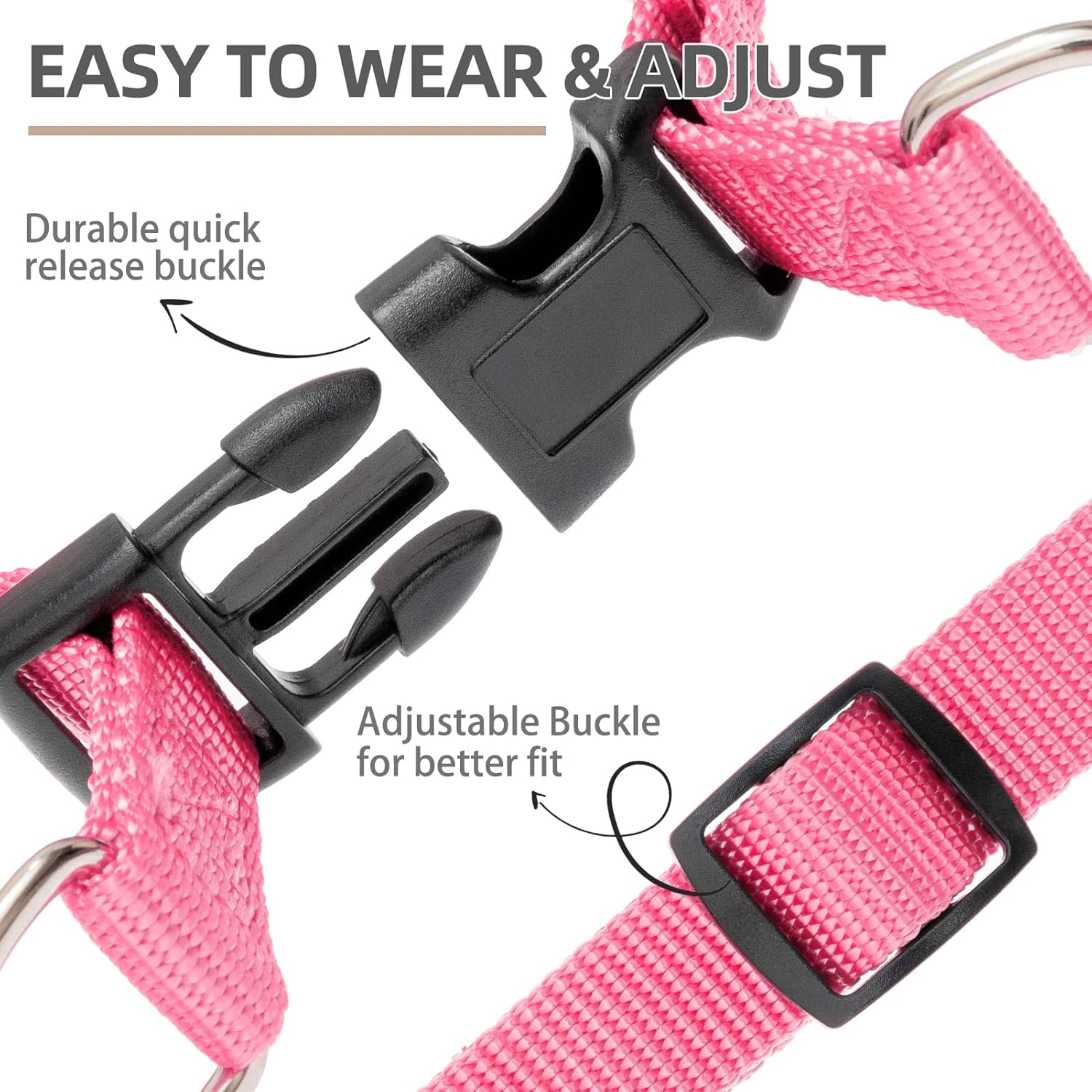 PUPTECK No Pull Dog Harness Soft Adjustable Basic Nylon Step in Puppy Vest Outdoor Walking with ID Tag X-Small