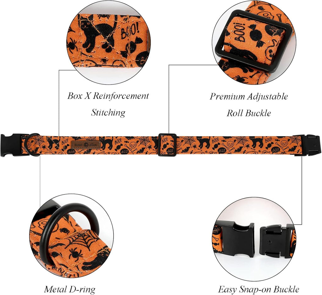 Lionet Paws Dog Collar with Flower - Cute Cotton Adjustable Flower Dog Cat Collar with Metal Buckle for Puppy Girl Gift, XS, Neck 8-12in