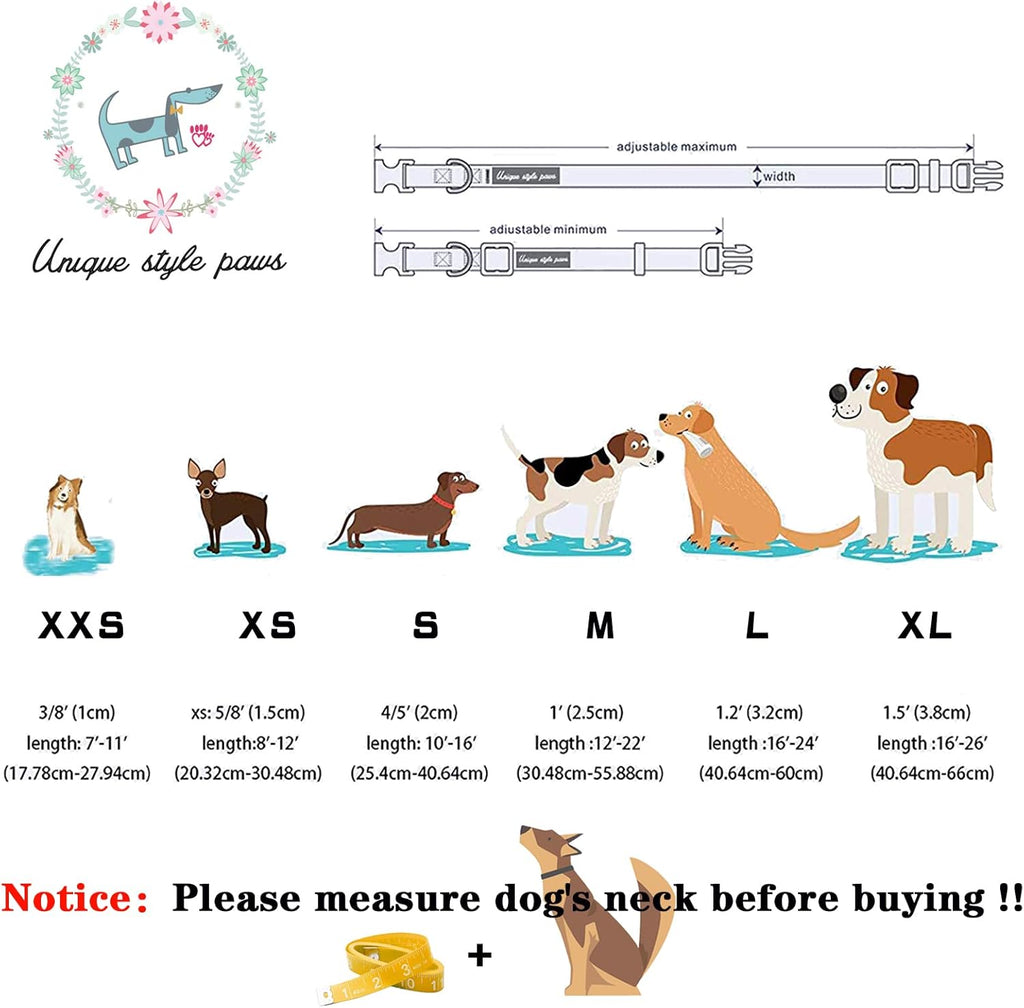 Unique style paws Dog Collar with Bow Tie Christmas Dog Collar for Small Medium Large Dogs with Adjustable Metal Buckle -XL