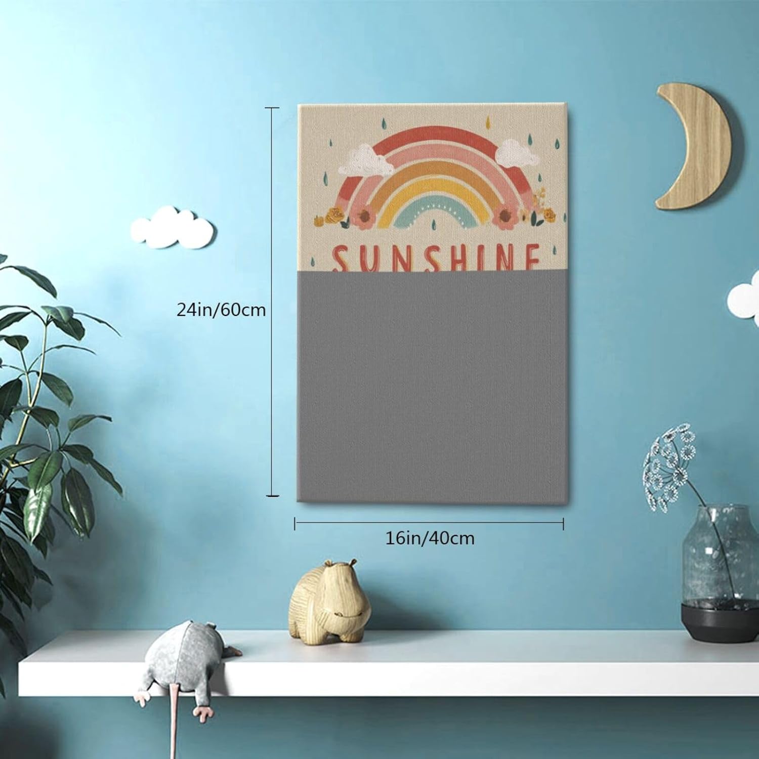 You Are My Sunshine Inspirational Canvas Wall Art Motivational Encouragements Wall Decor First Communion Gifts for Girls Boys Toddler Teens Pictures Painting Print Artwork Framed Decorations Nursery Dorm Bedroom 16"x24"