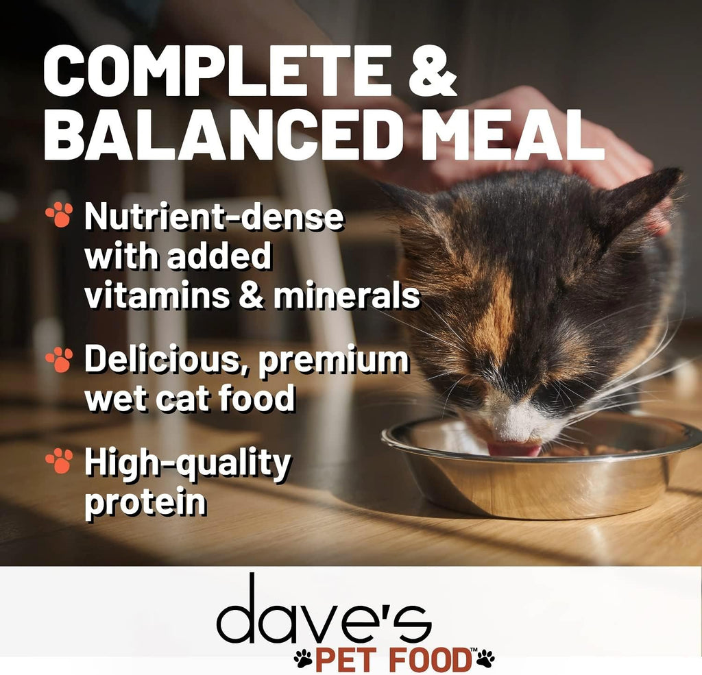 Dave's Pet Food Grain Free Wet Cat Food (Tuna & Salmon in Aspic), Naturally Healthy Canned, Added Vitamins & Minerals, Wheat & Gluten-Free, 3 oz (24 Pack)