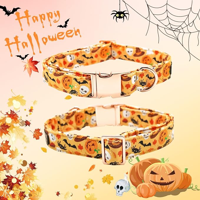 Halloween Dog Collar, Pet Collar Bow Fall Puppy Collar Girl Boy Holiday Pet - Image 4