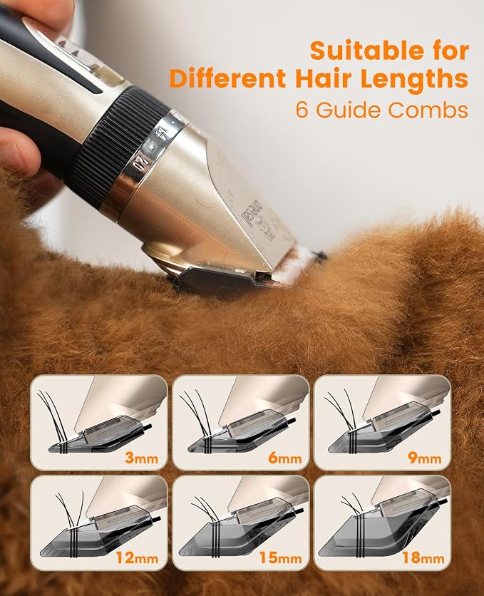oneisall Dog Clippers and Paw Trimmer Kit 2 in 1 Low Noise Cordless Dog Clippers - Image 5