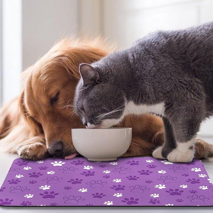Dog Food Mat, Absorbent Water Bowl Mats Cat Pet Feeding Placemats 16 * 24 inch - Image 7