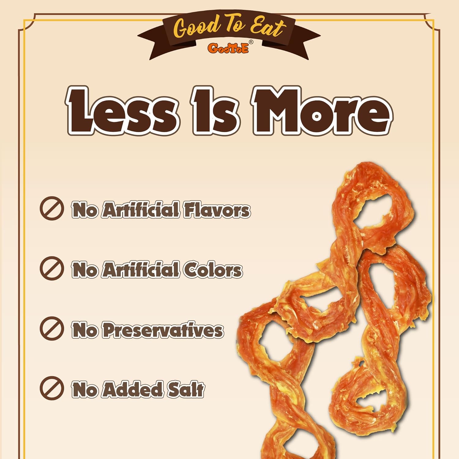 Gootoe Turkey Tendons for Dogs –All-Natural, Hypoallergenic Dog Treats, Rawhide Alternative, Long Lasting Puppy Chews, Healthy Dog Treats for Medium Breeds, Rope (M), 16 oz Pack (1 lb)